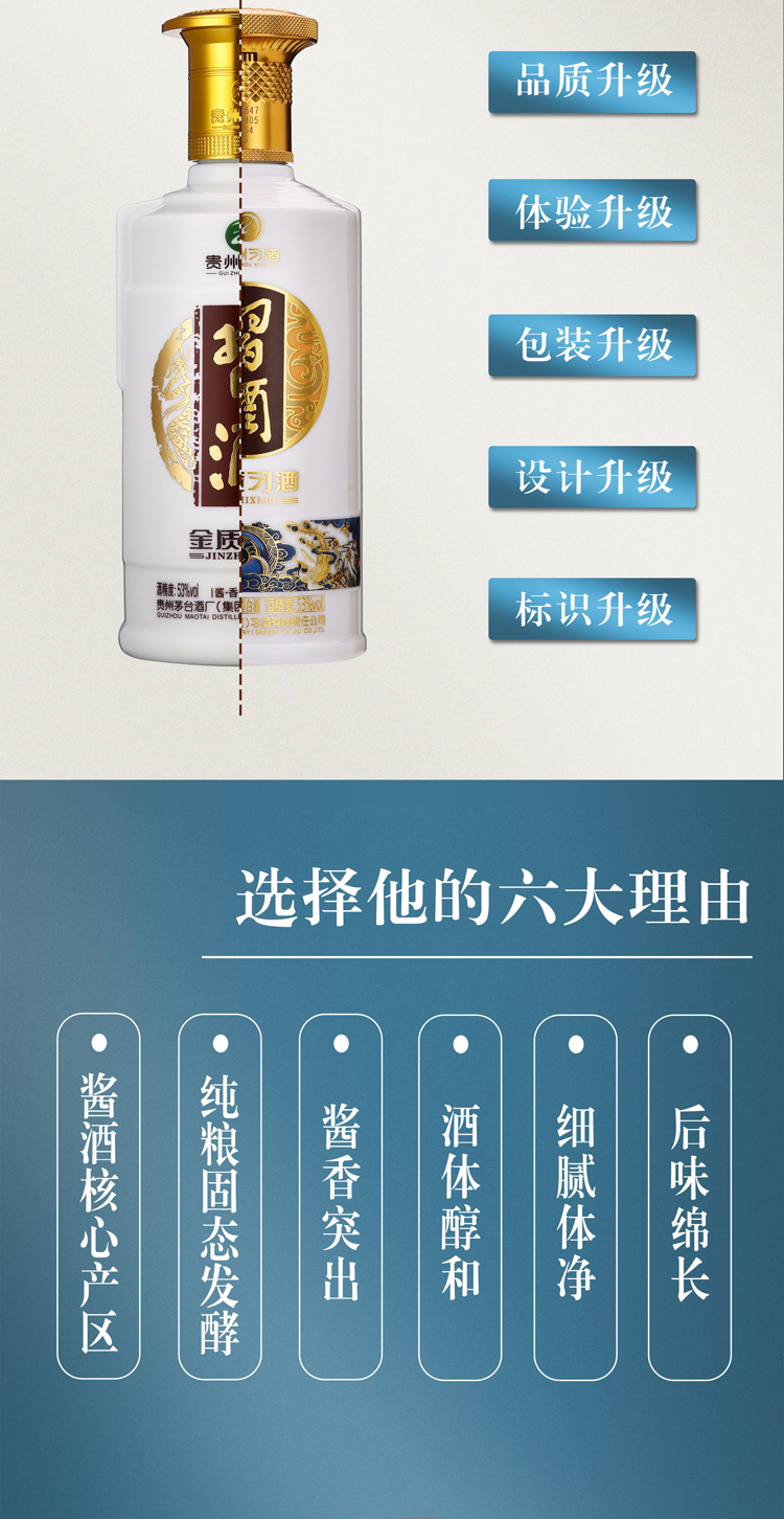 国行】贵州习酒第4代金质白酒500ml_500ml_贵州习酒