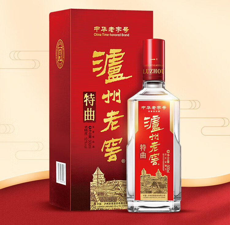 瀘州老窖　白酒　中国酒 500ml 52%　泸州老窖股份有限公司 泸州老窖52度(中华老字号)特曲浓香型白酒500ml_500ml/瓶_泸州老窖
