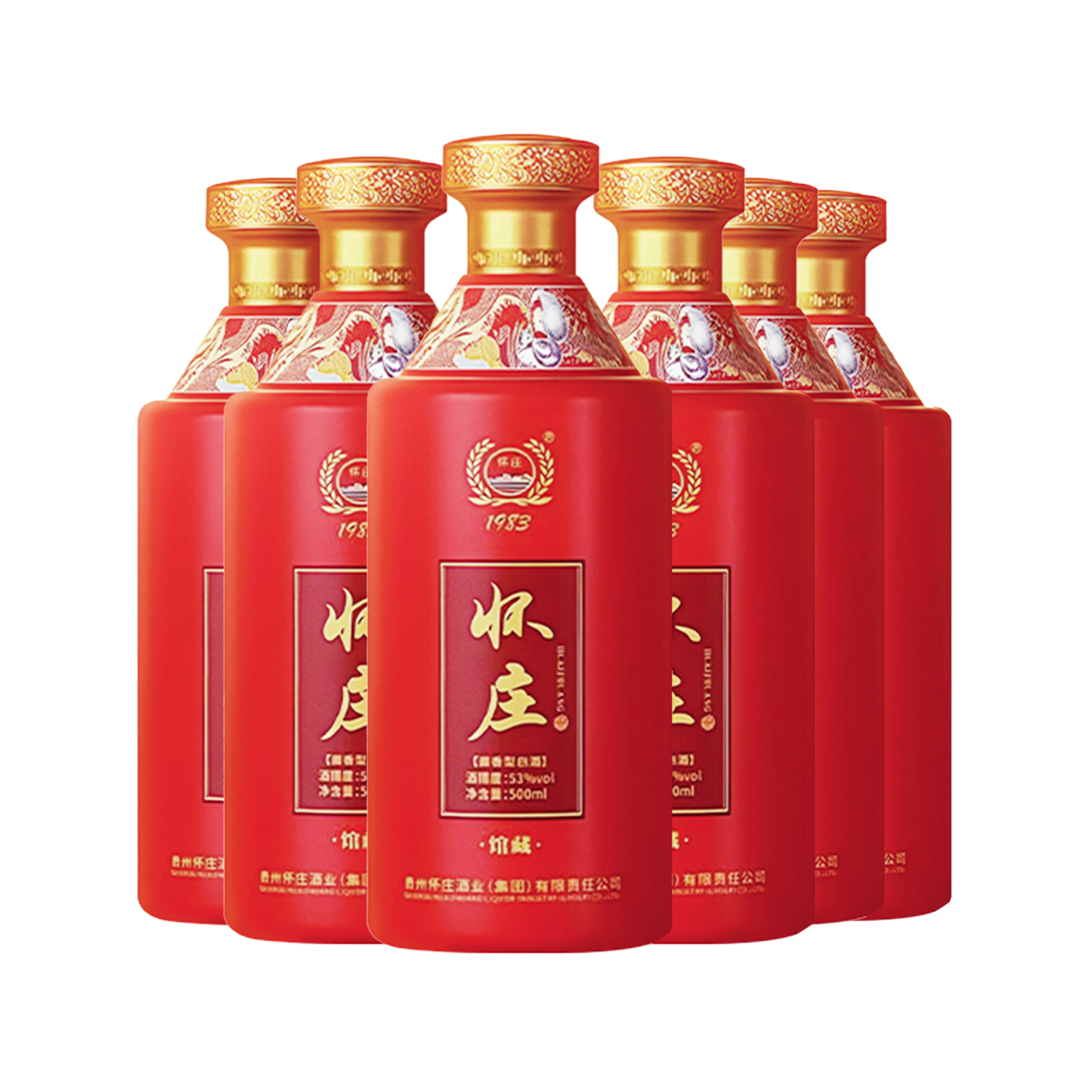 怀庄馆藏（鸿运）53度酱香型白酒500ml*6/整箱_500ml/瓶*6_怀庄